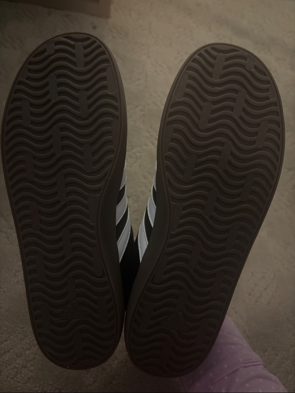 Brand new Women’s adidas Black Sneakers with White Stripes - Picture 2 of 3